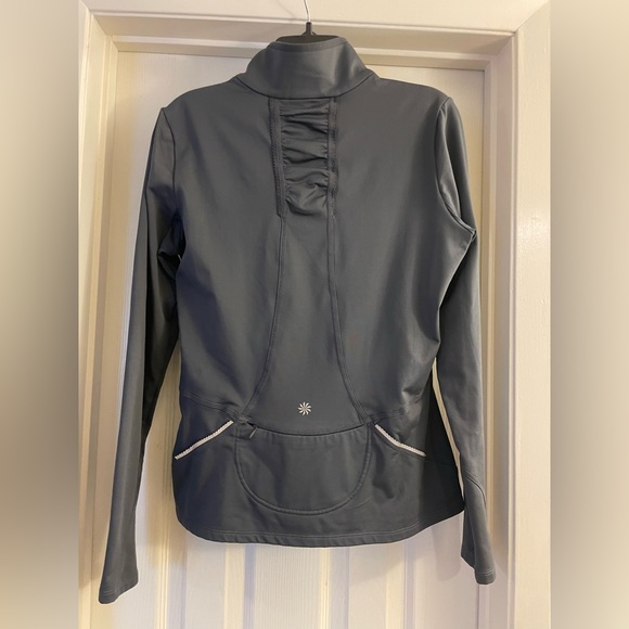 ATHLETA Women's Athletic Jacket Lightweight Pullover Sweater Quarter Zip Gray - Picture 3 of 5